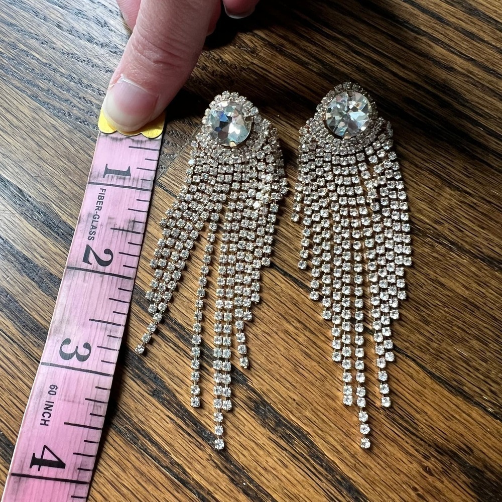 Chandelier Dramatic Crystal Rhinestone Studded Fr… - image 6